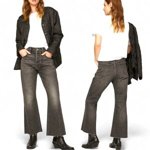 NWT 7 For All Mankind Easy Boy Bootcut High Waist Faded Black Cropped Size 31